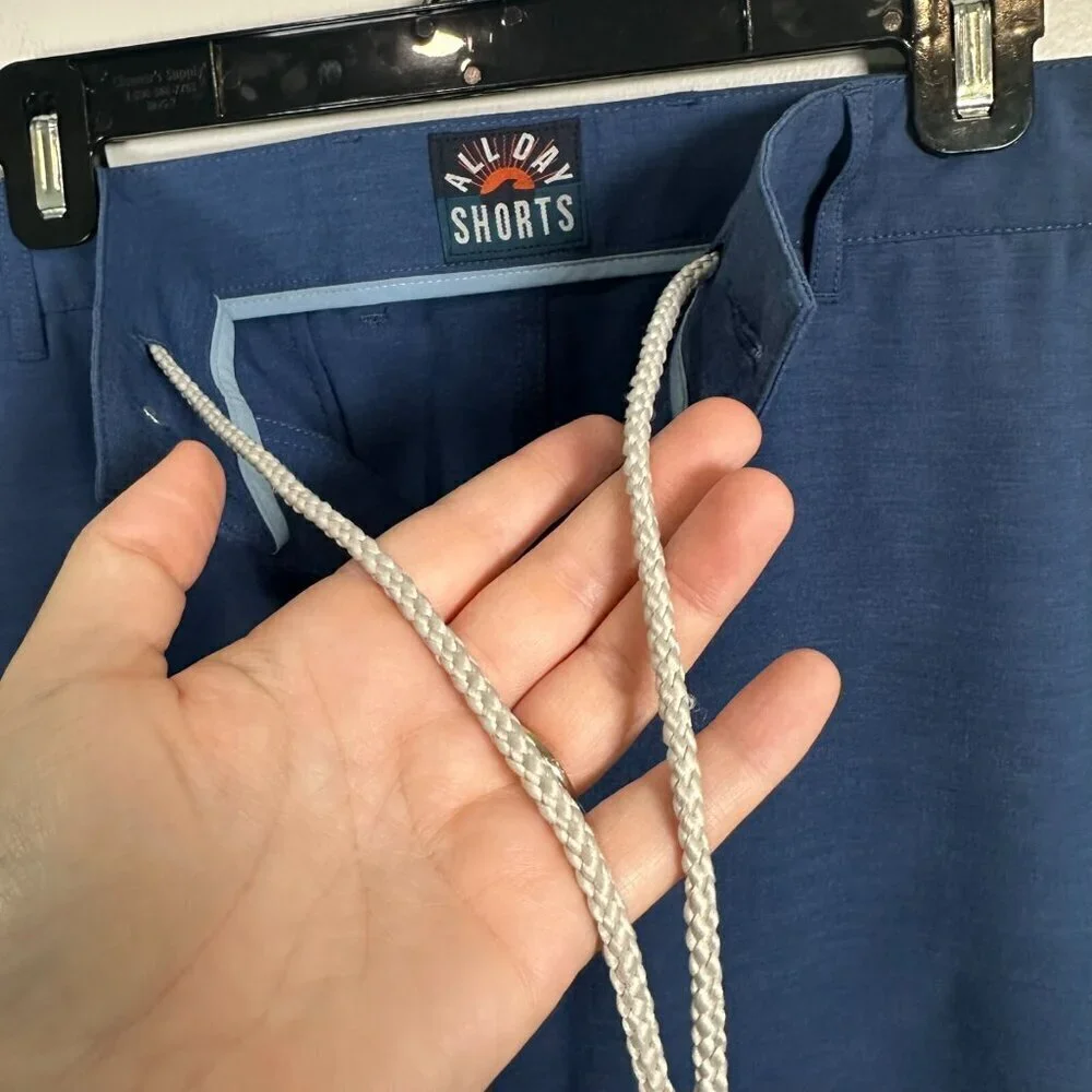 Faherty Belt Loop All Day Shorts Casual Comfort Blue Men's Size 38 Chino